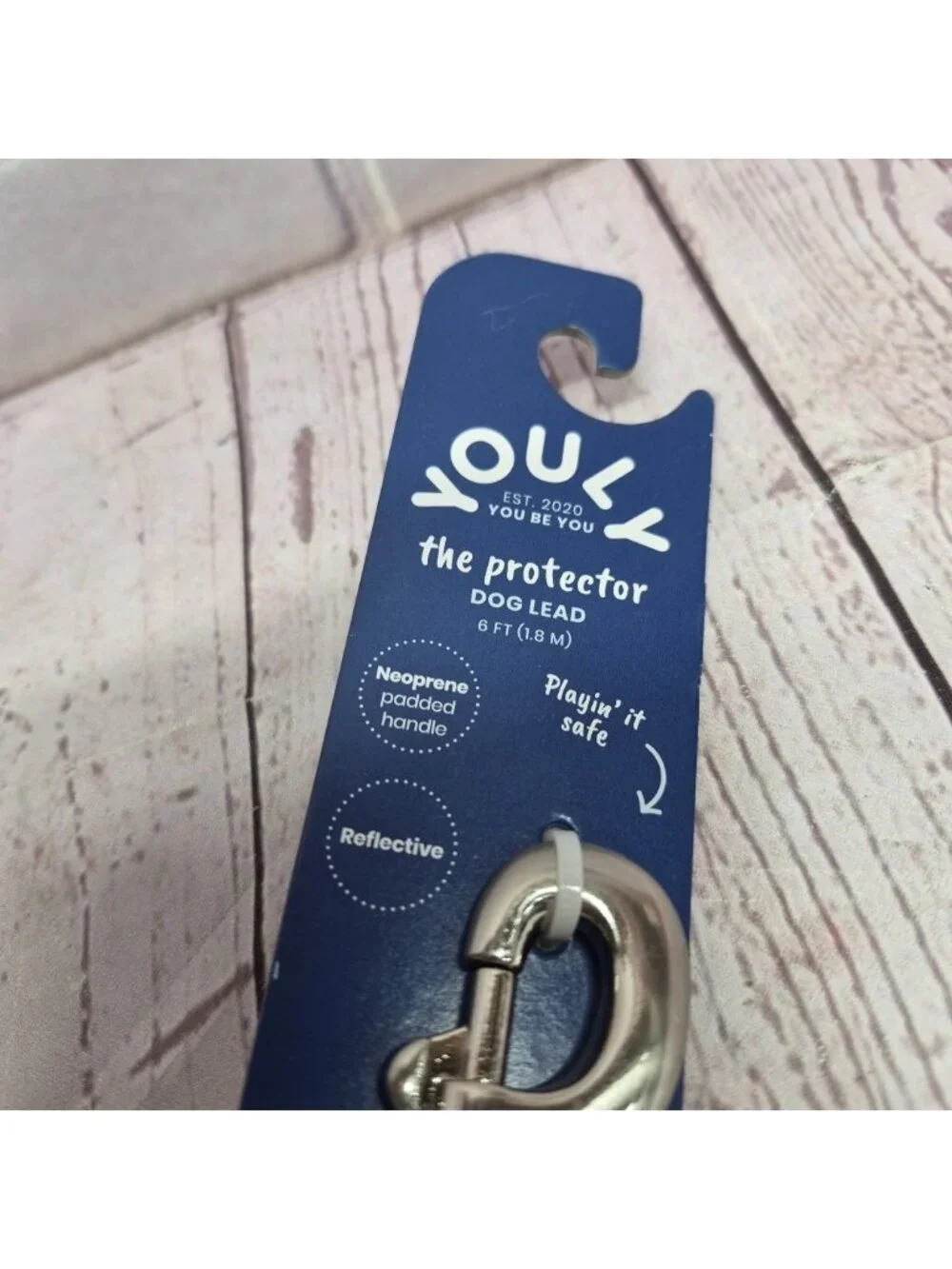 YOULY The Protector Lead Rope Reflective Dog Leash, Blue, Padded Handle 6 ft.